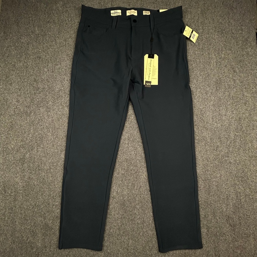 Scott James Slim Fit Pants Mens 34x32 Midnight Blue Stretch SJPT100157 New